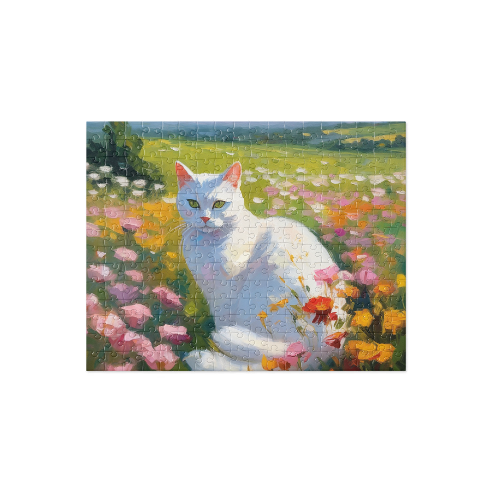 PugMug Custom White American Shorthair Cat Jigsaw Puzzle