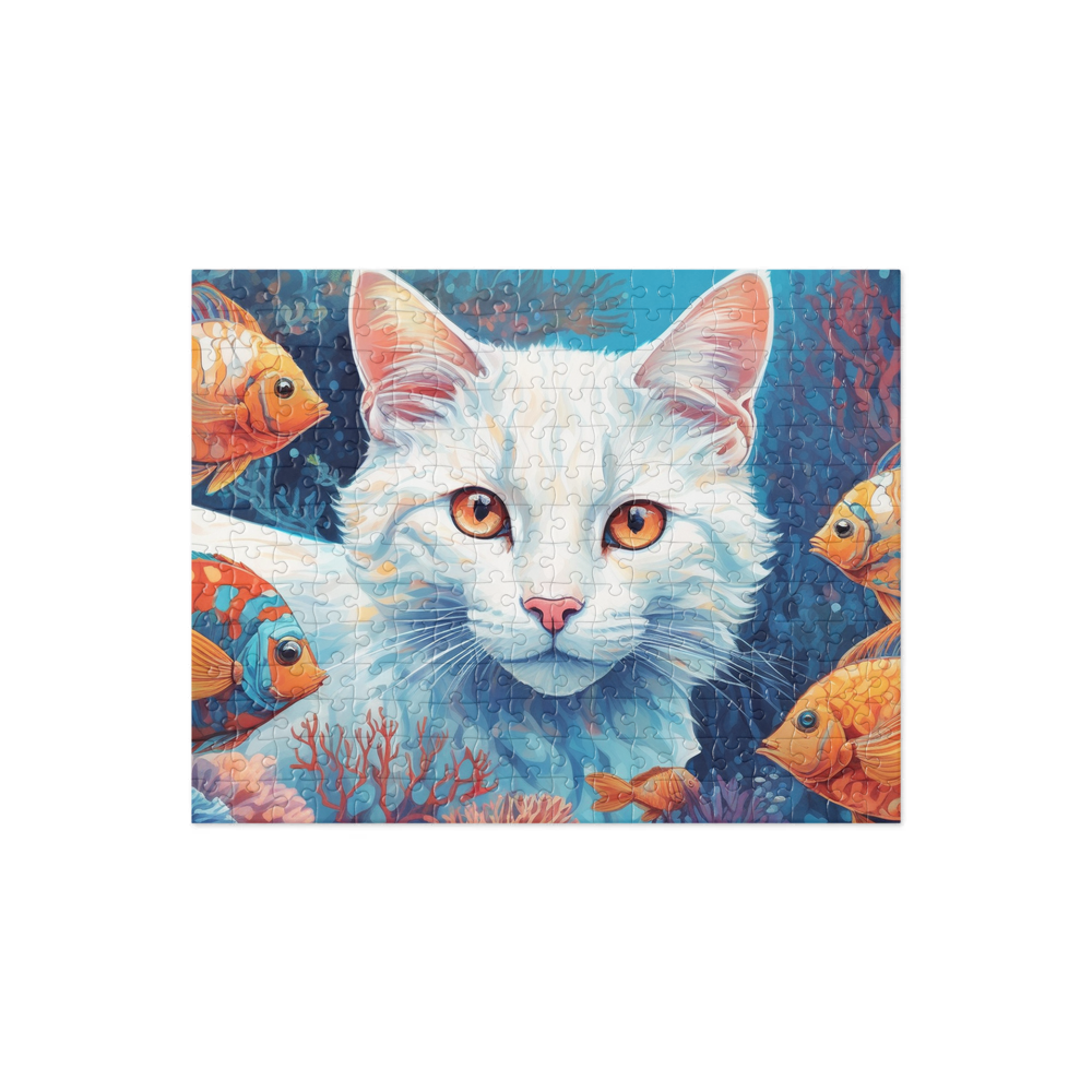 PugMug Custom White Companion Cat Jigsaw Puzzle