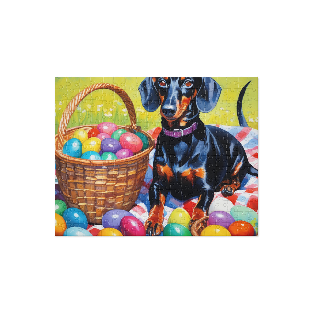PugMug Custom Black Dachshund Jigsaw Puzzle