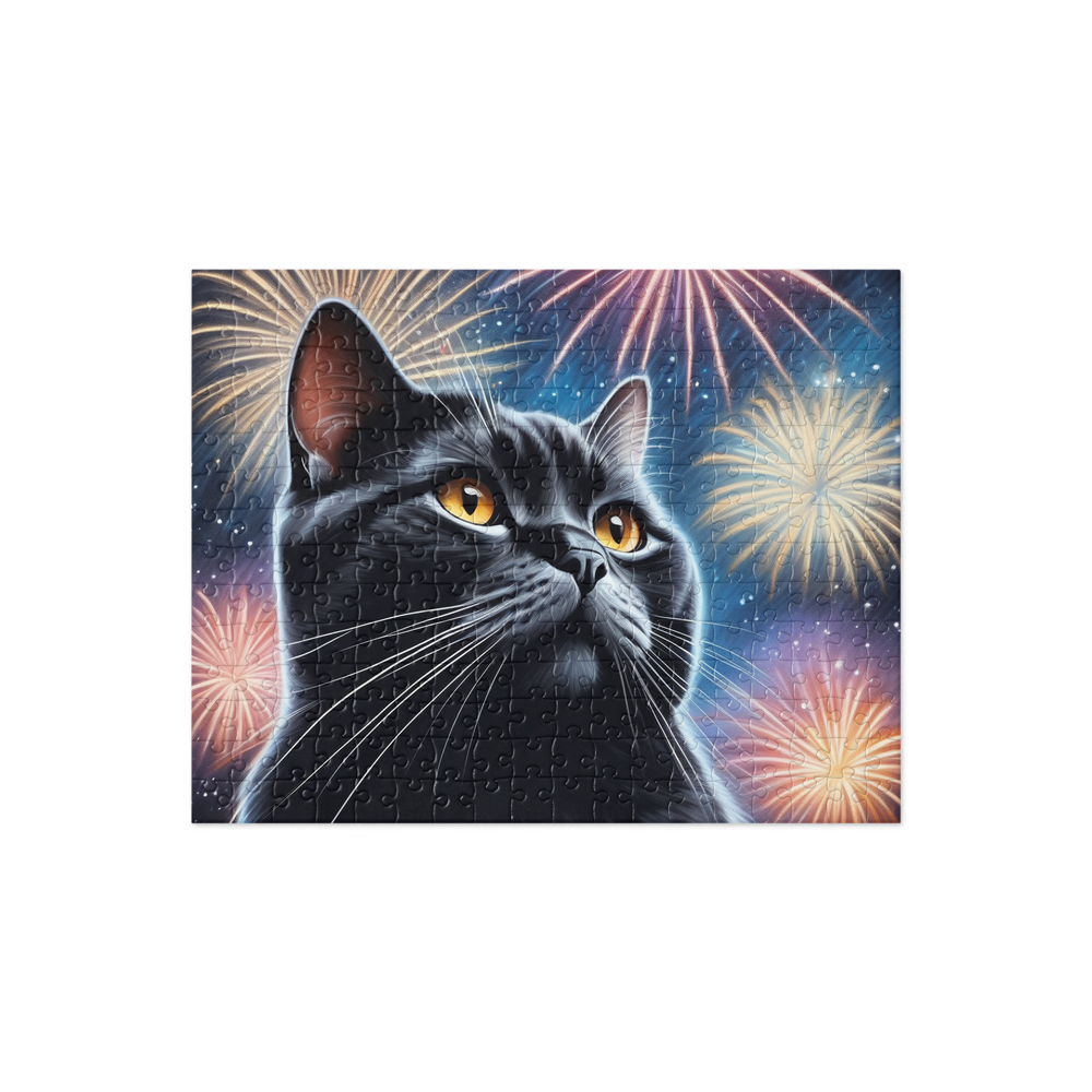PugMug Custom Black British Shorthair Cat Jigsaw Puzzle