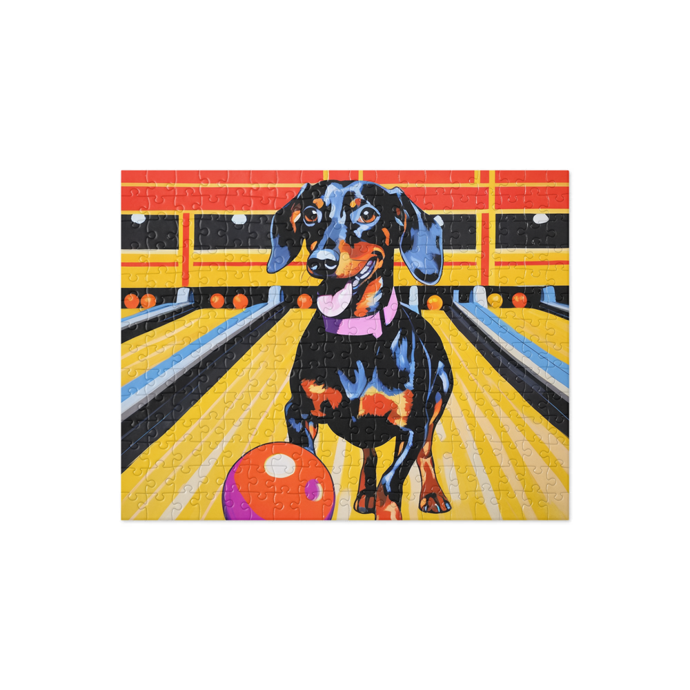 PugMug Custom Black Dachshund Jigsaw Puzzle