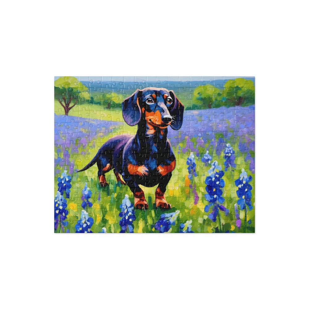 PugMug Custom Black Dachshund Jigsaw Puzzle