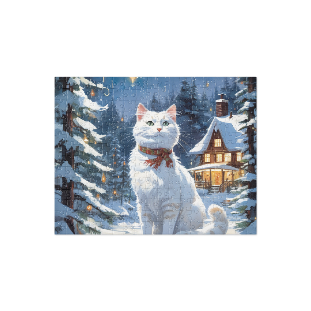 PugMug Custom White Companion Cat Jigsaw Puzzle