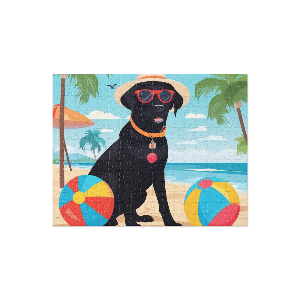 PugMug Custom Black Labrador Retriever Jigsaw Puzzle