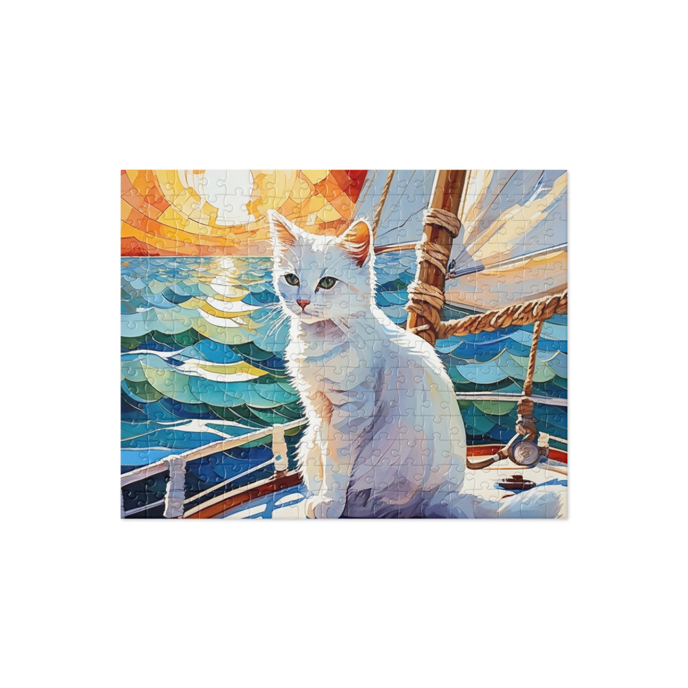 PugMug Custom White Companion Cat Jigsaw Puzzle
