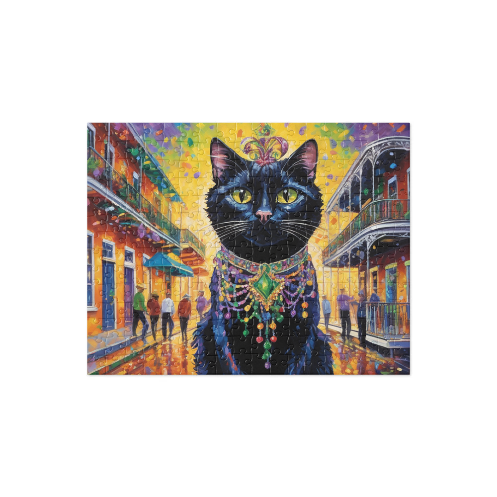 PugMug Custom Black Exotic Cat Jigsaw Puzzle