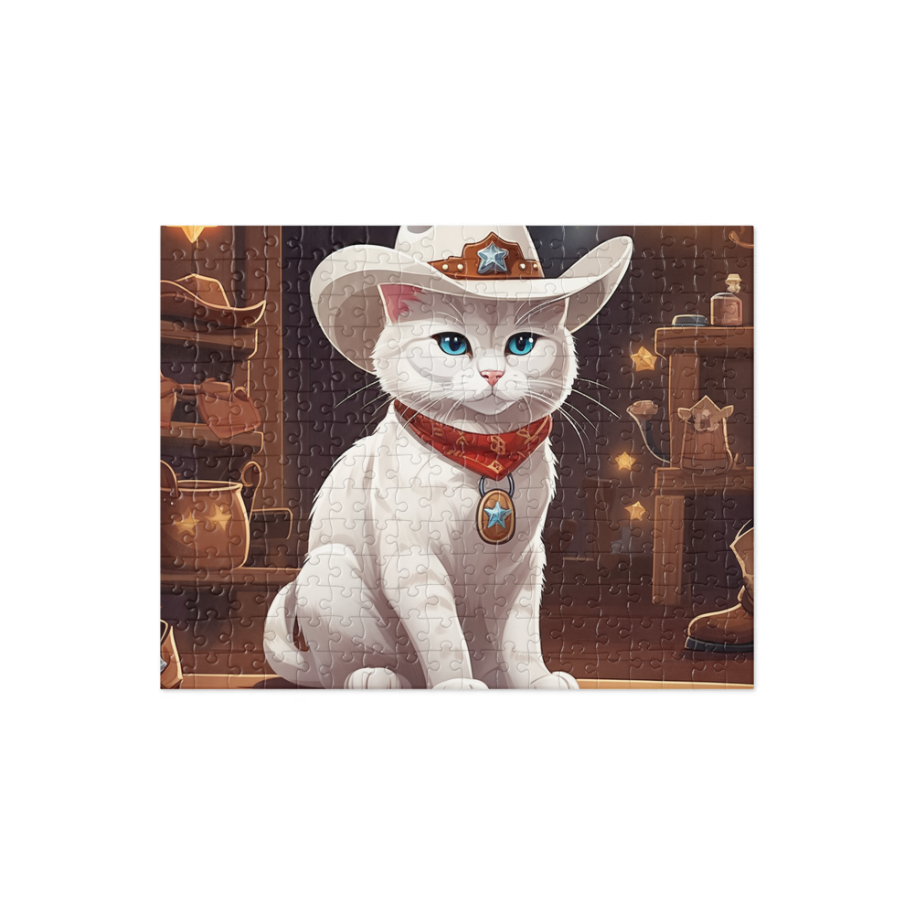 PugMug Custom White Companion Cat Jigsaw Puzzle