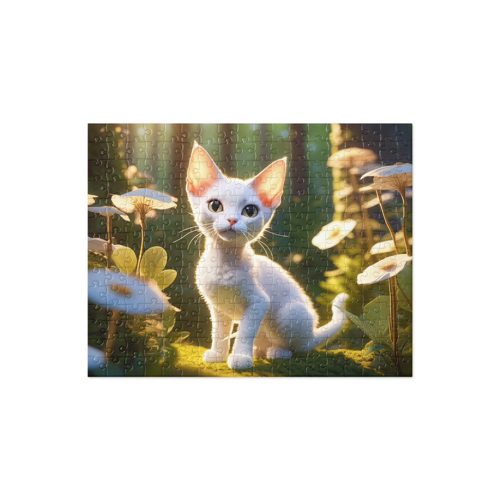 PugMug Custom White Devon Rex Cat Jigsaw Puzzle