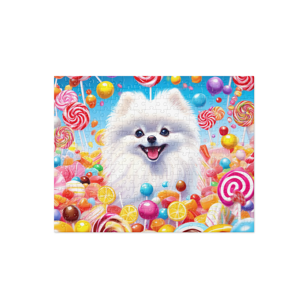 PugMug Custom White Pomeranian Jigsaw Puzzle