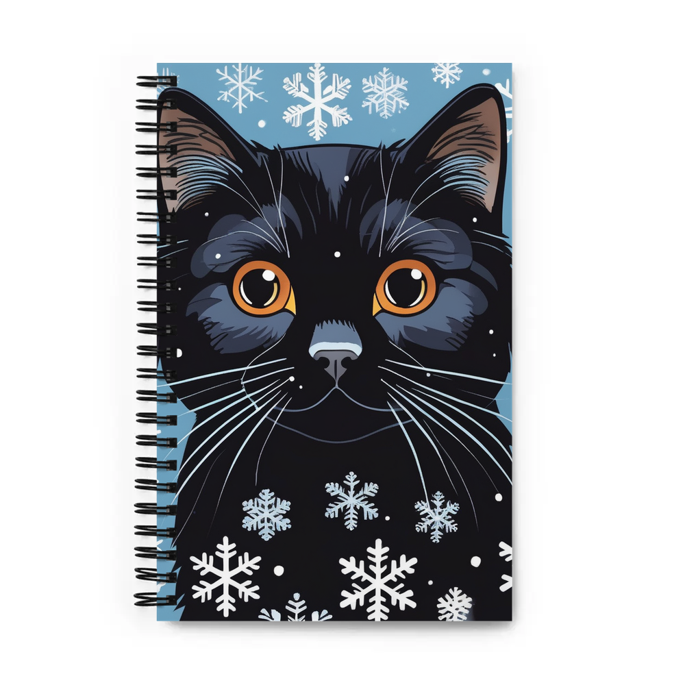 PugMug Custom Black Scottish Fold Cat Spiral Notebook
