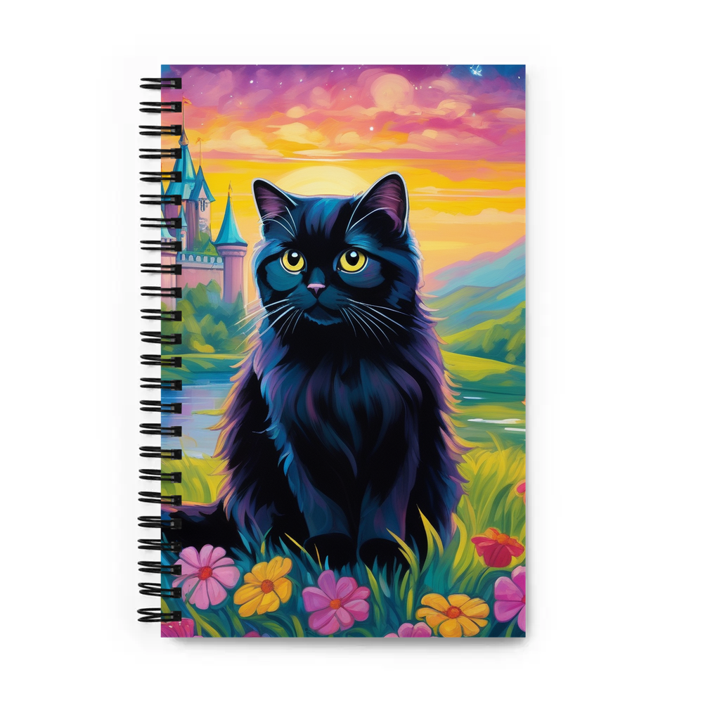 PugMug Custom Black Scottish Fold Cat Spiral Notebook