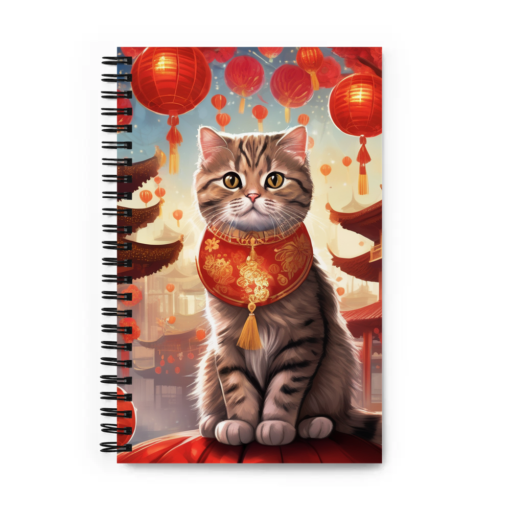 PugMug Custom Tabby Scottish Fold Cat Spiral Notebook
