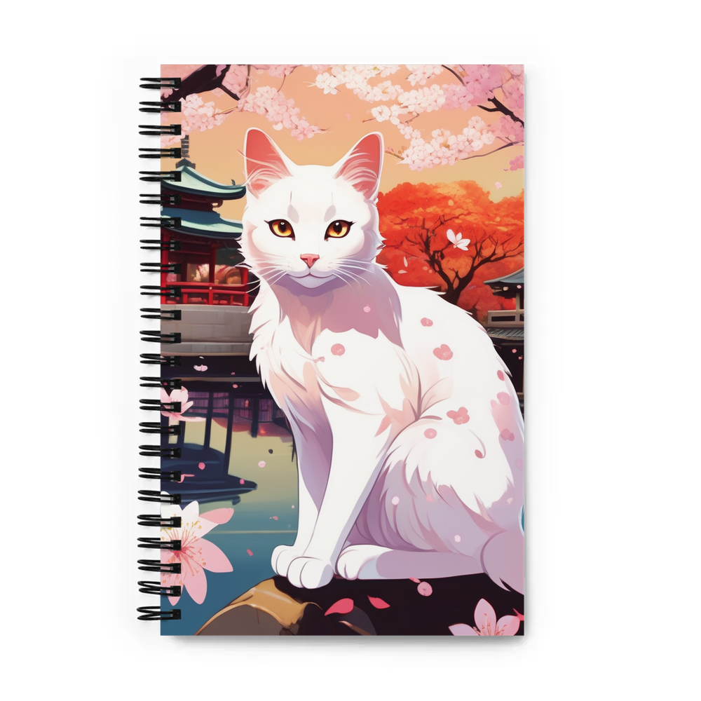 PugMug Custom White Companion Cat Spiral Notebook