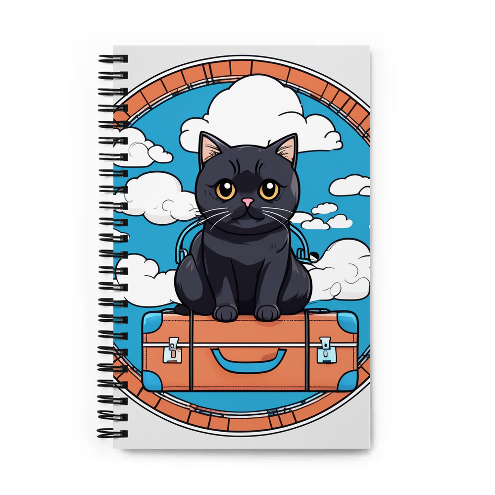 PugMug Custom Black Scottish Fold Cat Spiral Notebook