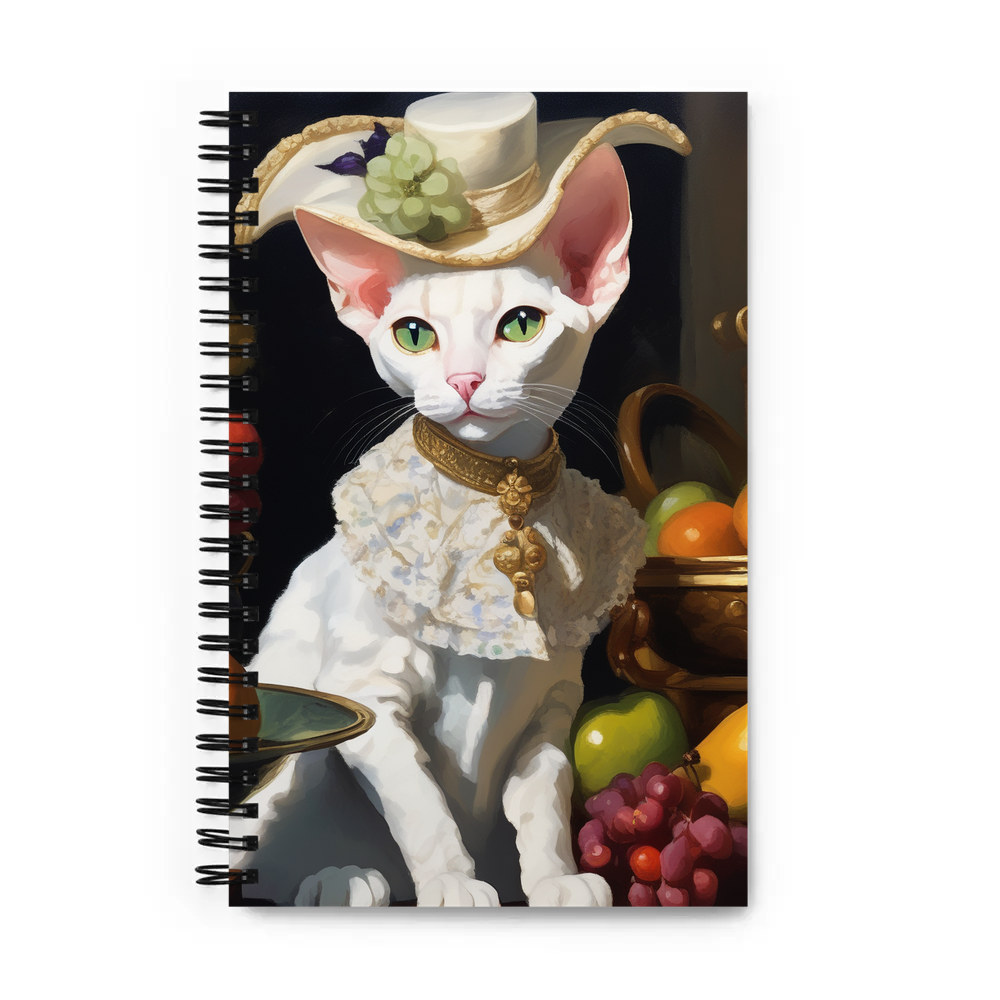 PugMug Custom White Devon Rex Cat Spiral Notebook