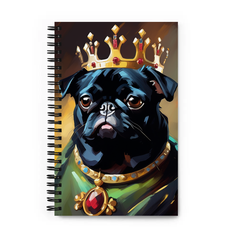 PugMug Custom Black Pug Spiral Notebook