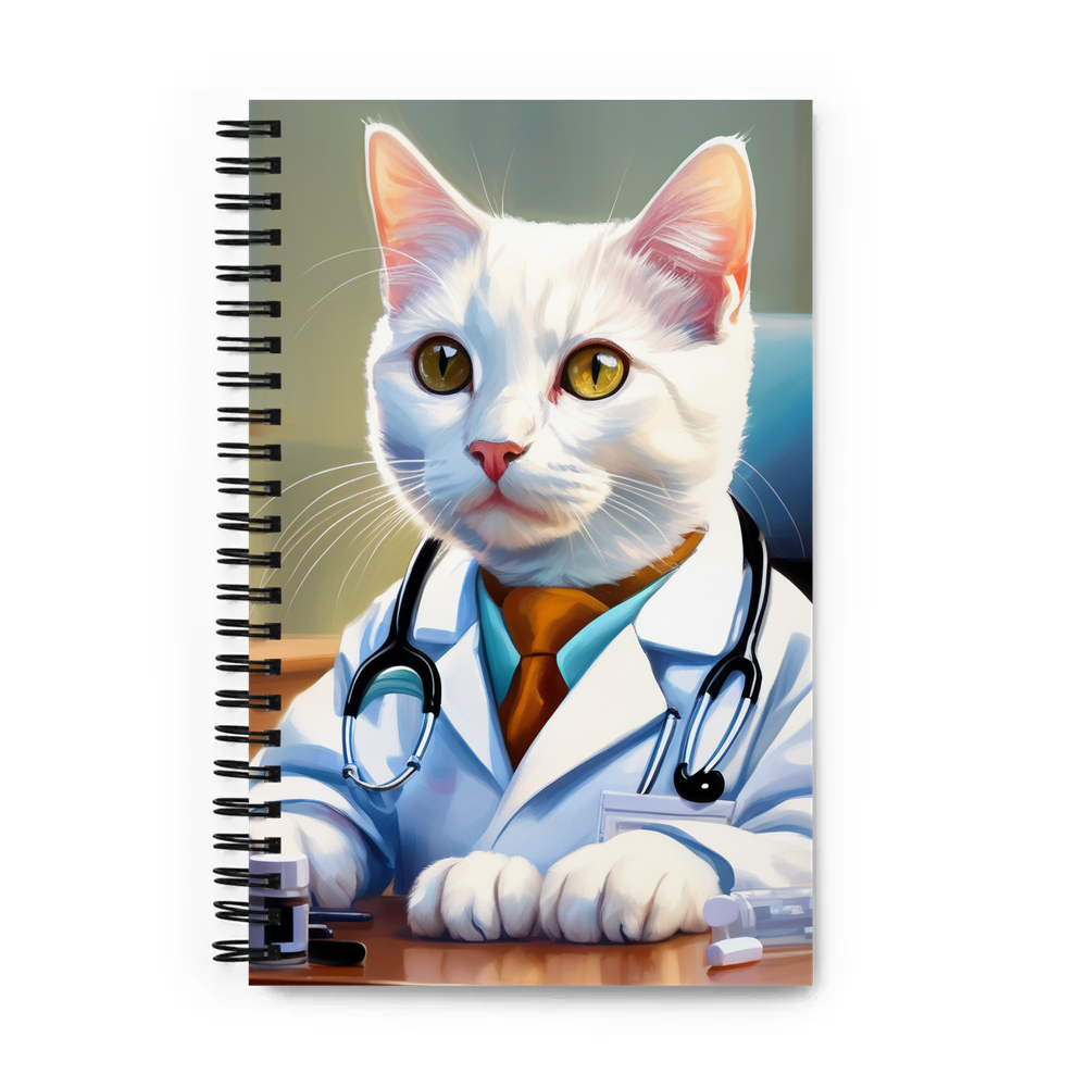 PugMug Custom White Companion Cat Spiral Notebook