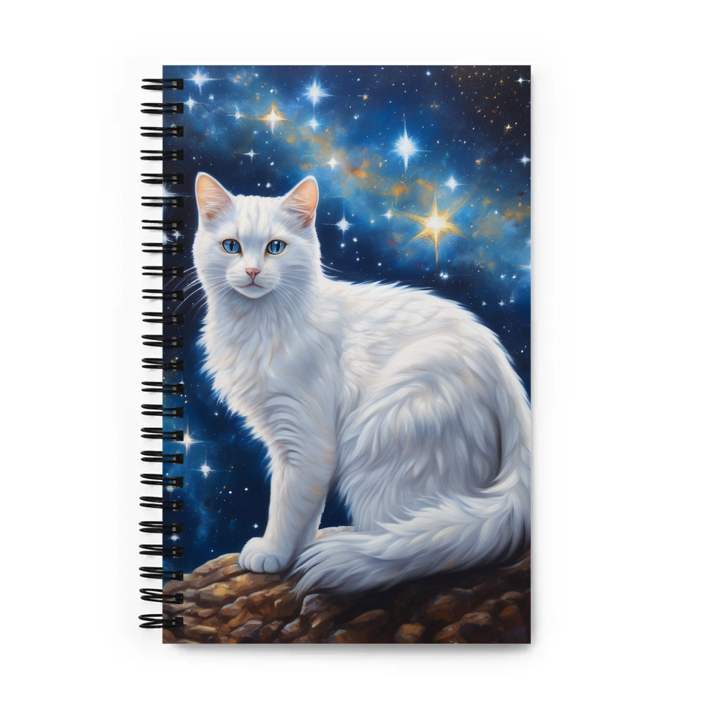 PugMug Custom White Companion Cat Spiral Notebook