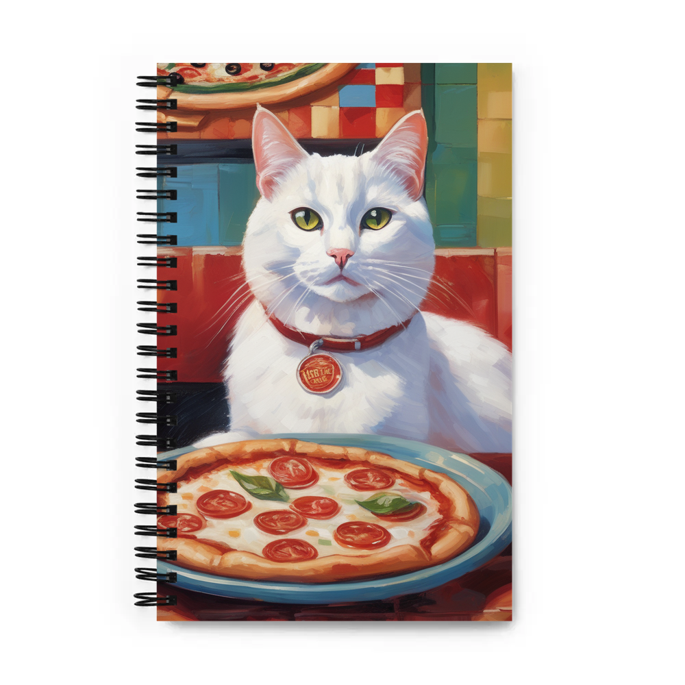 PugMug Custom White Companion Cat Spiral Notebook