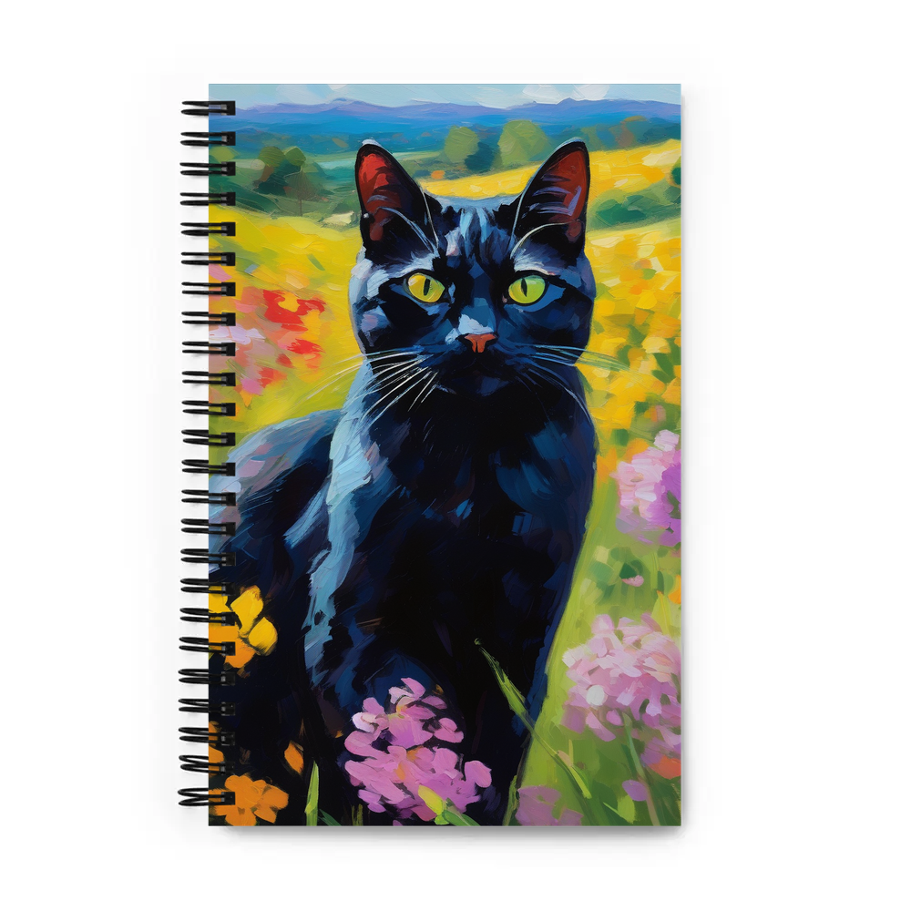 PugMug Custom Black American Shorthair Cat Spiral Notebook