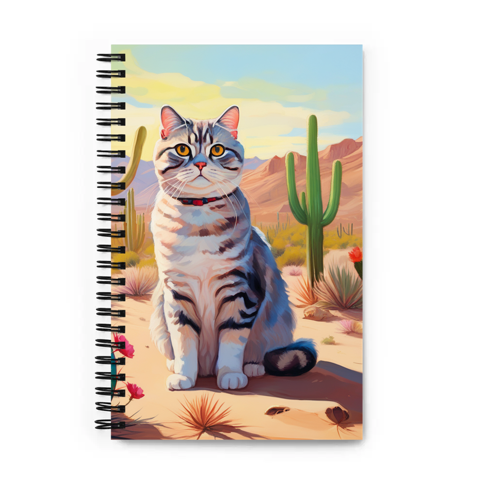 PugMug Custom Tabby Scottish Fold Cat Spiral Notebook