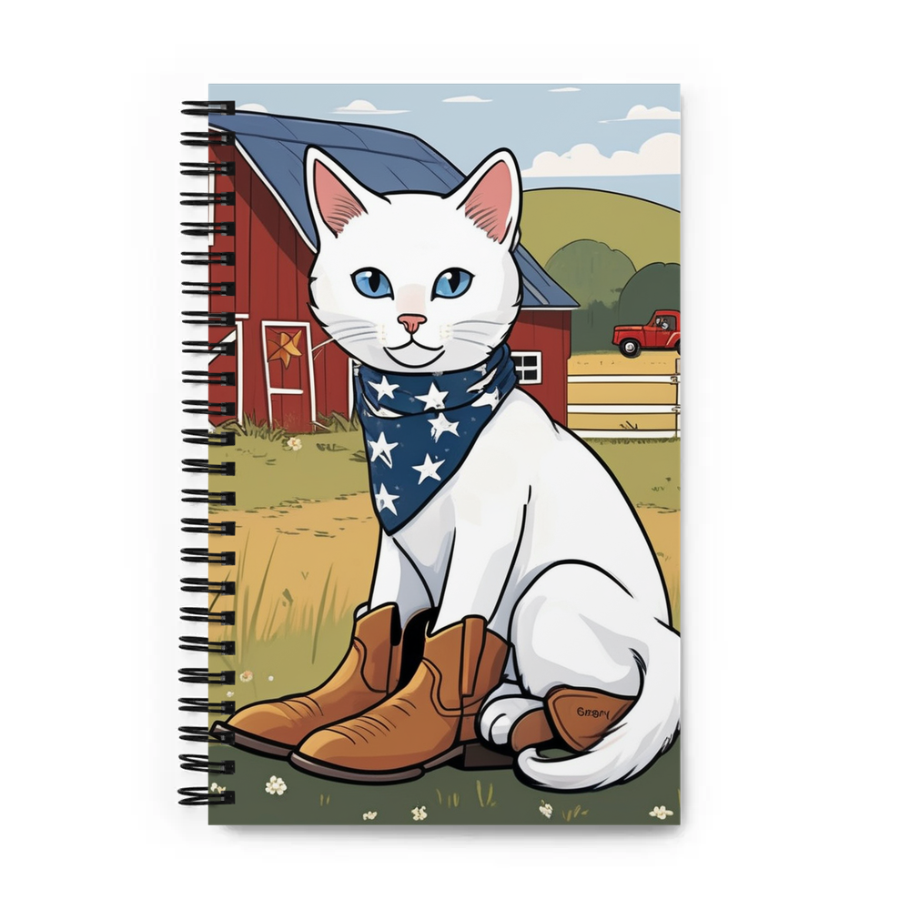 PugMug Custom White Companion Cat Spiral Notebook