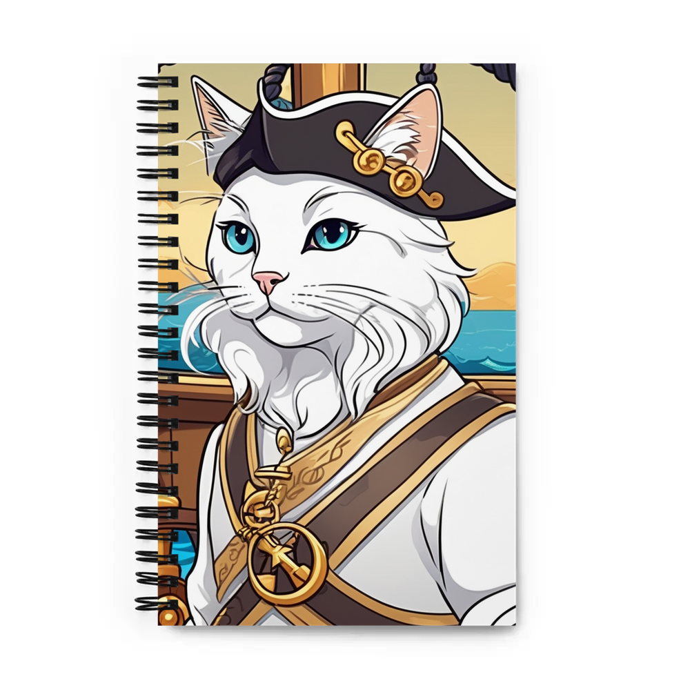 PugMug Custom White Companion Cat Spiral Notebook