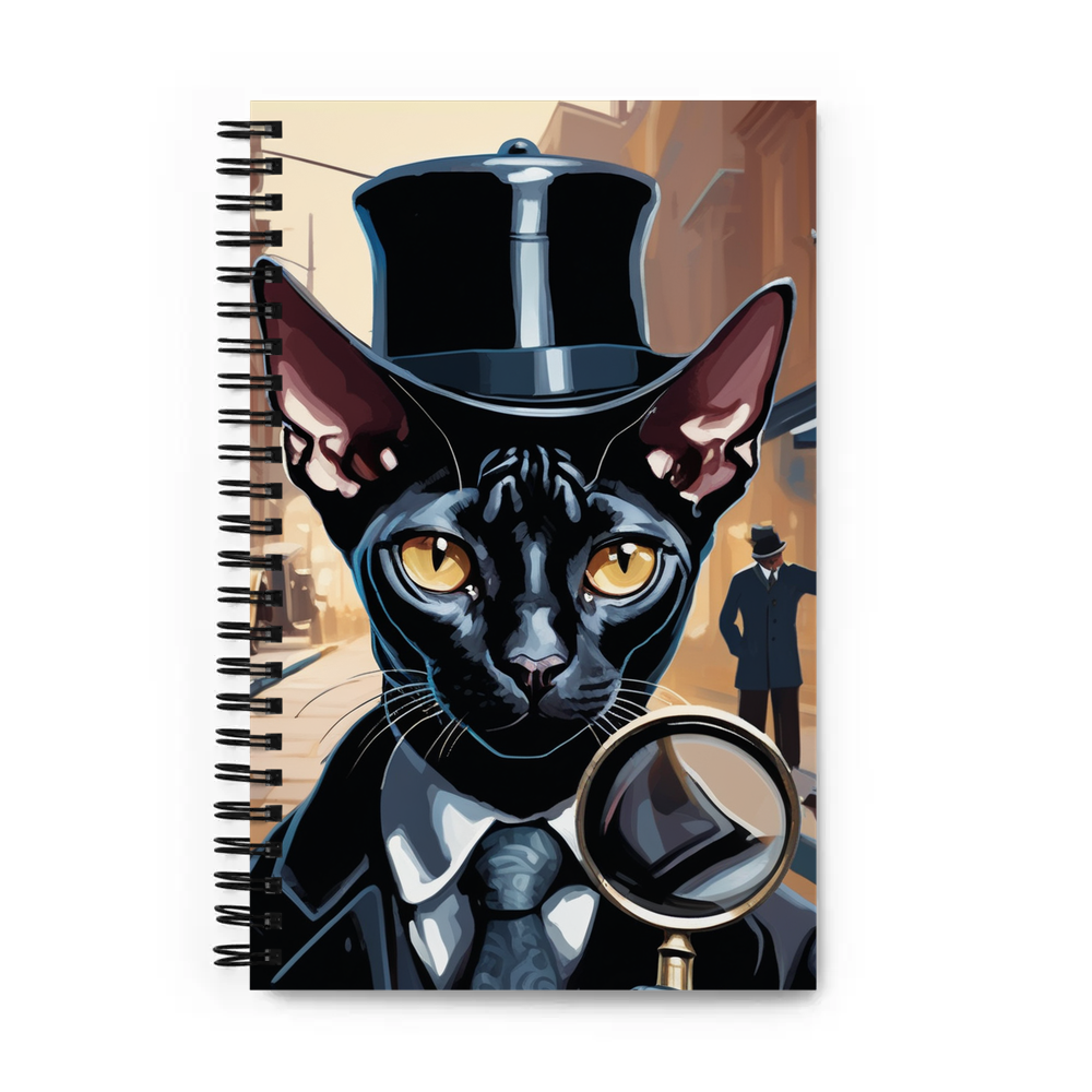 PugMug Custom Black Sphynx Cat Spiral Notebook