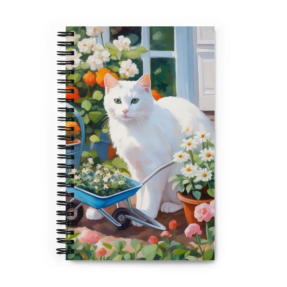 PugMug Custom White Companion Cat Spiral Notebook