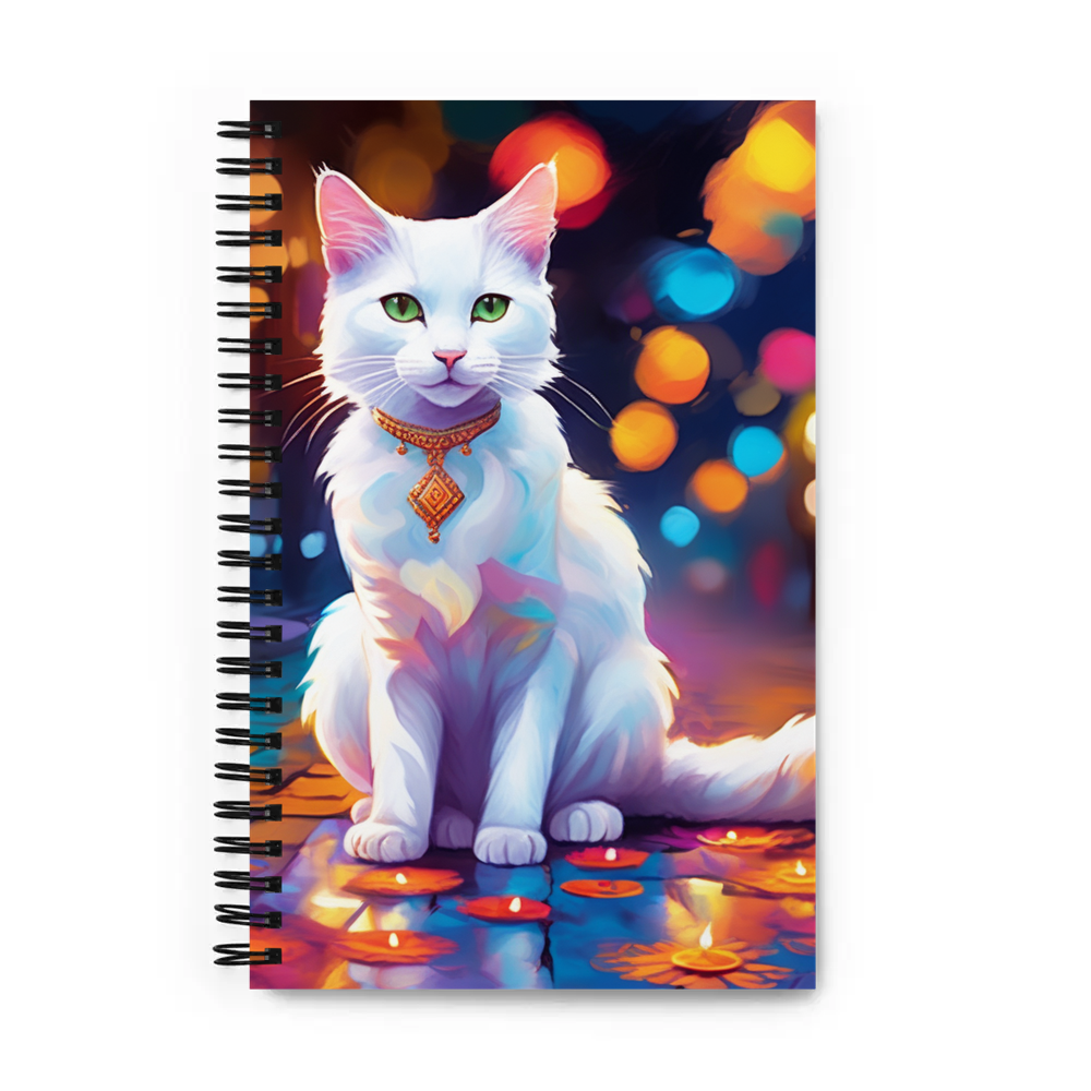 PugMug Custom White Companion Cat Spiral Notebook