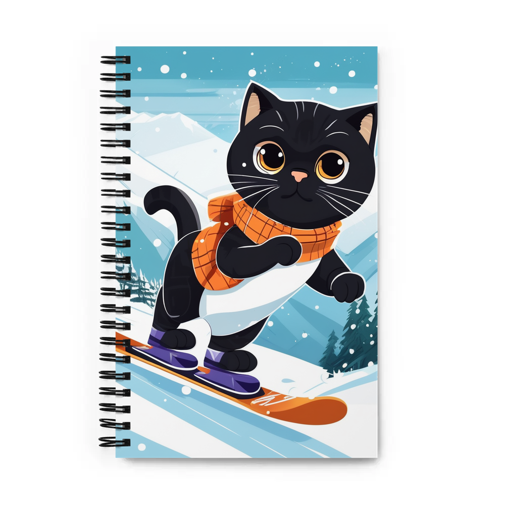 PugMug Custom Black Scottish Fold Cat Spiral Notebook