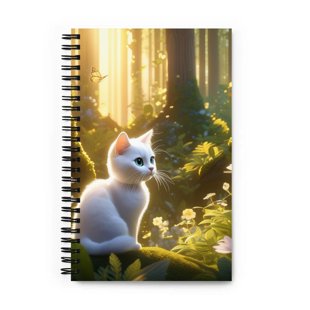 PugMug Custom White Companion Cat Spiral Notebook