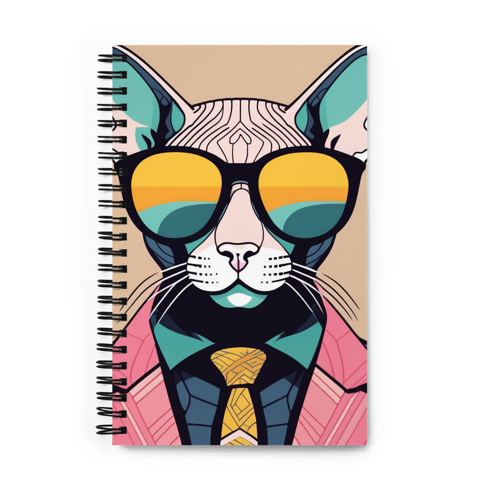 PugMug Custom Tabby Sphynx Cat Spiral Notebook