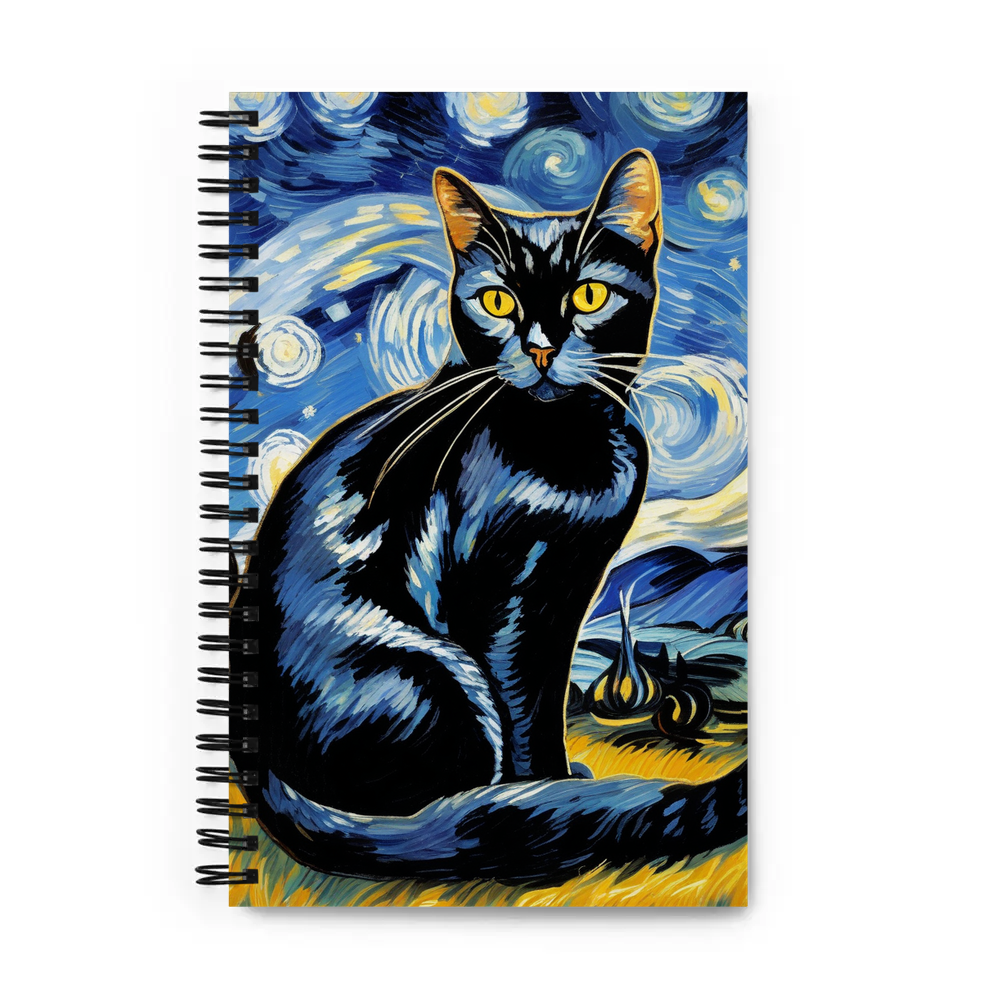 PugMug Custom Black American Shorthair Cat Spiral Notebook