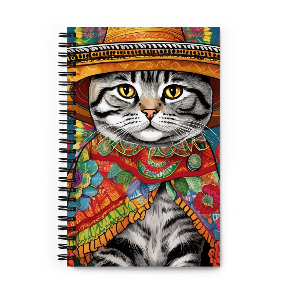 PugMug Custom Tabby Scottish Fold Cat Spiral Notebook