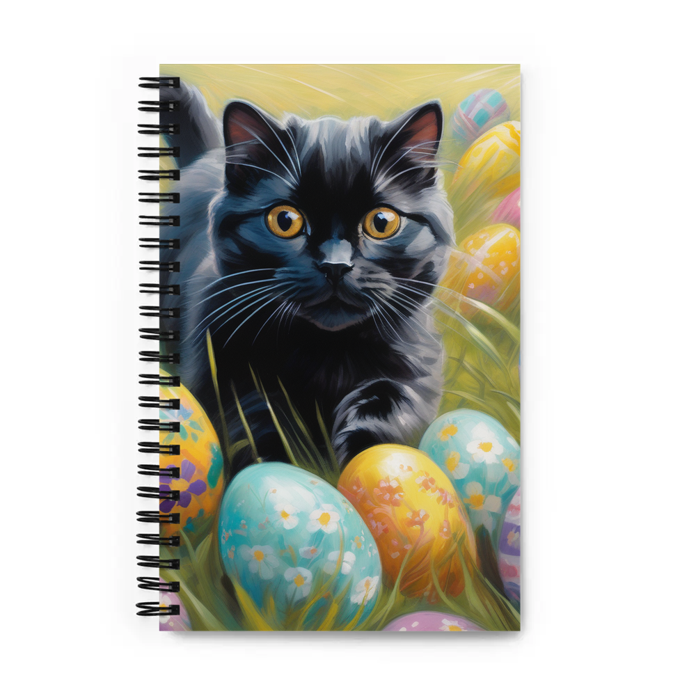 PugMug Custom Black Scottish Fold Cat Spiral Notebook
