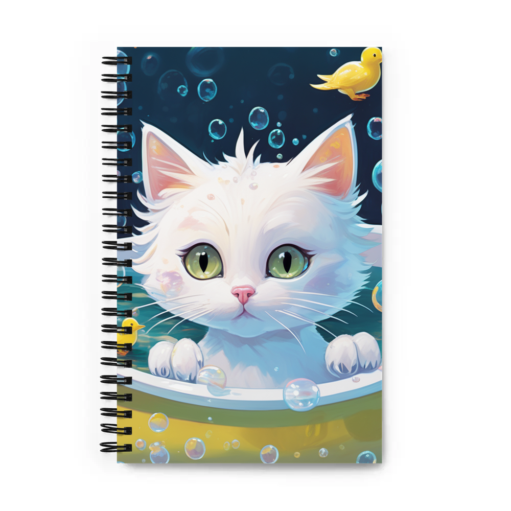 PugMug Custom White Companion Cat Spiral Notebook