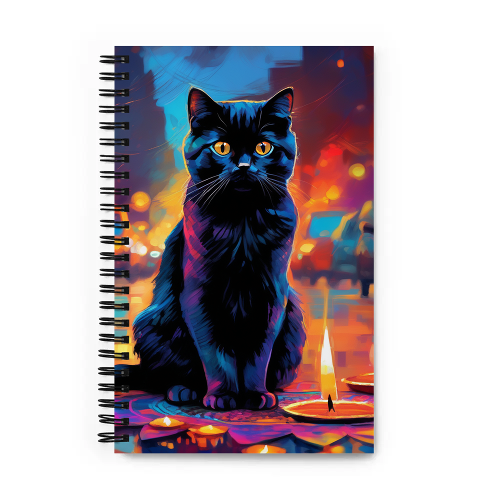 PugMug Custom Black Scottish Fold Cat Spiral Notebook