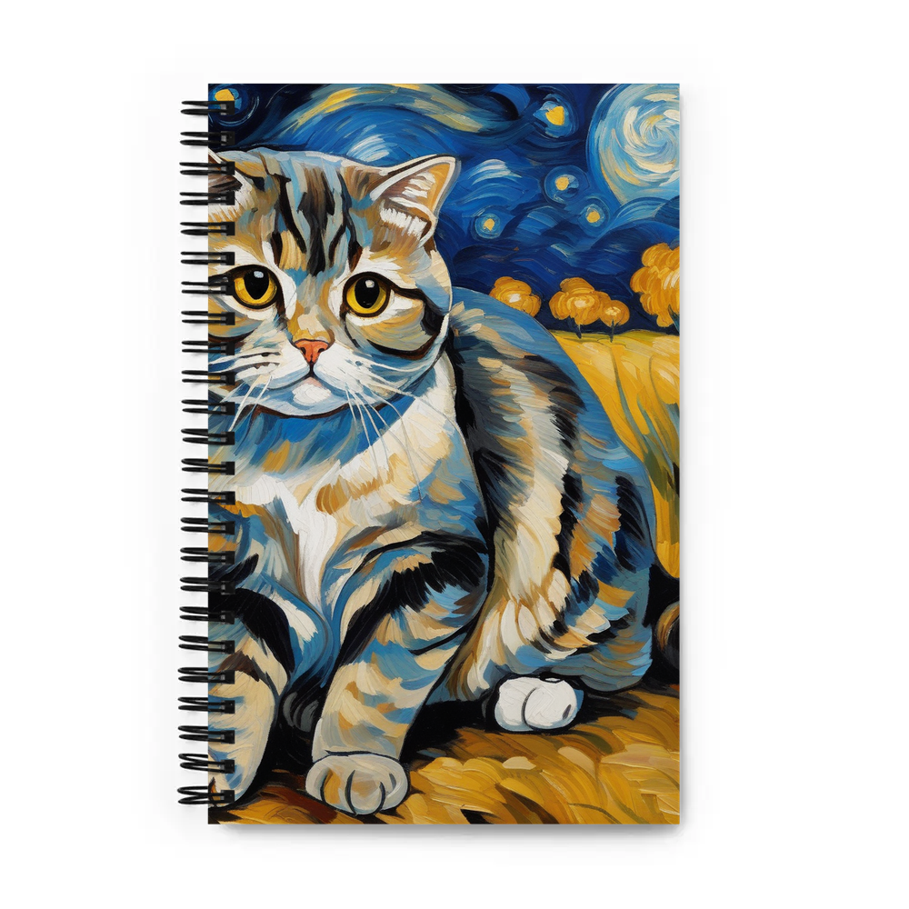 PugMug Custom Tabby Scottish Fold Cat Spiral Notebook