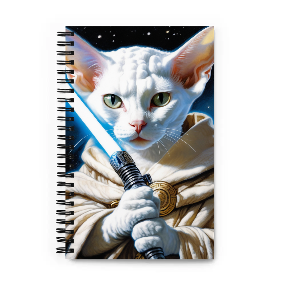 PugMug Custom White Devon Rex Cat Spiral Notebook