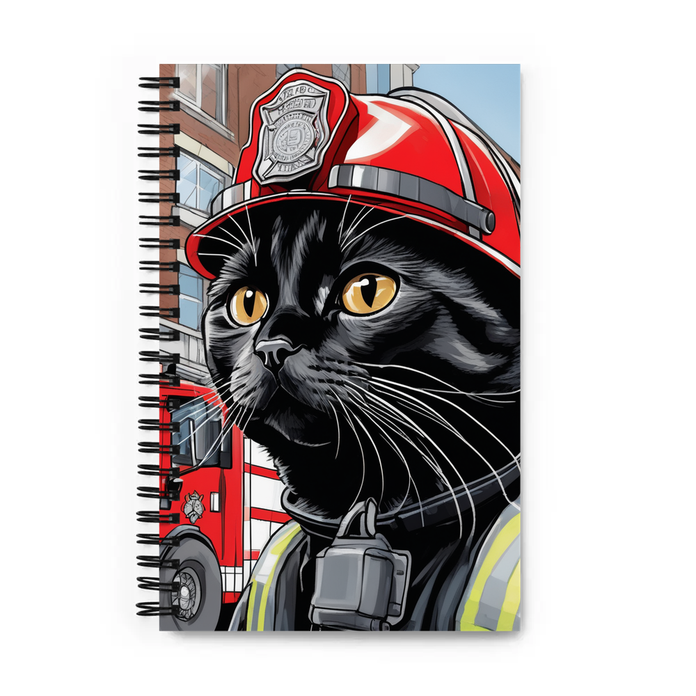 PugMug Custom Black Scottish Fold Cat Spiral Notebook