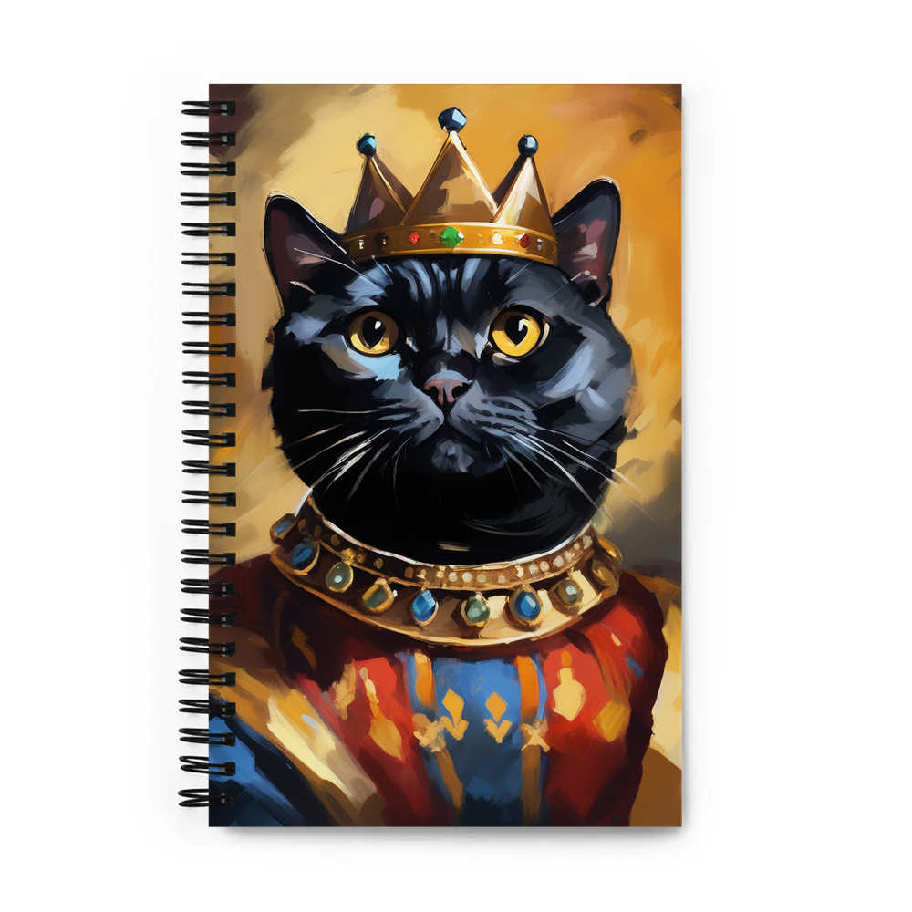 PugMug Custom Black Scottish Fold Cat Spiral Notebook