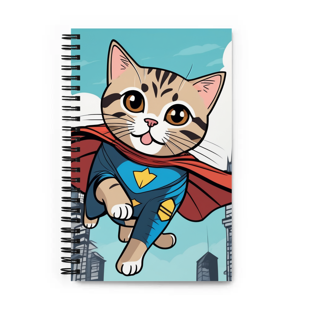 PugMug Custom Tabby Scottish Fold Cat Spiral Notebook