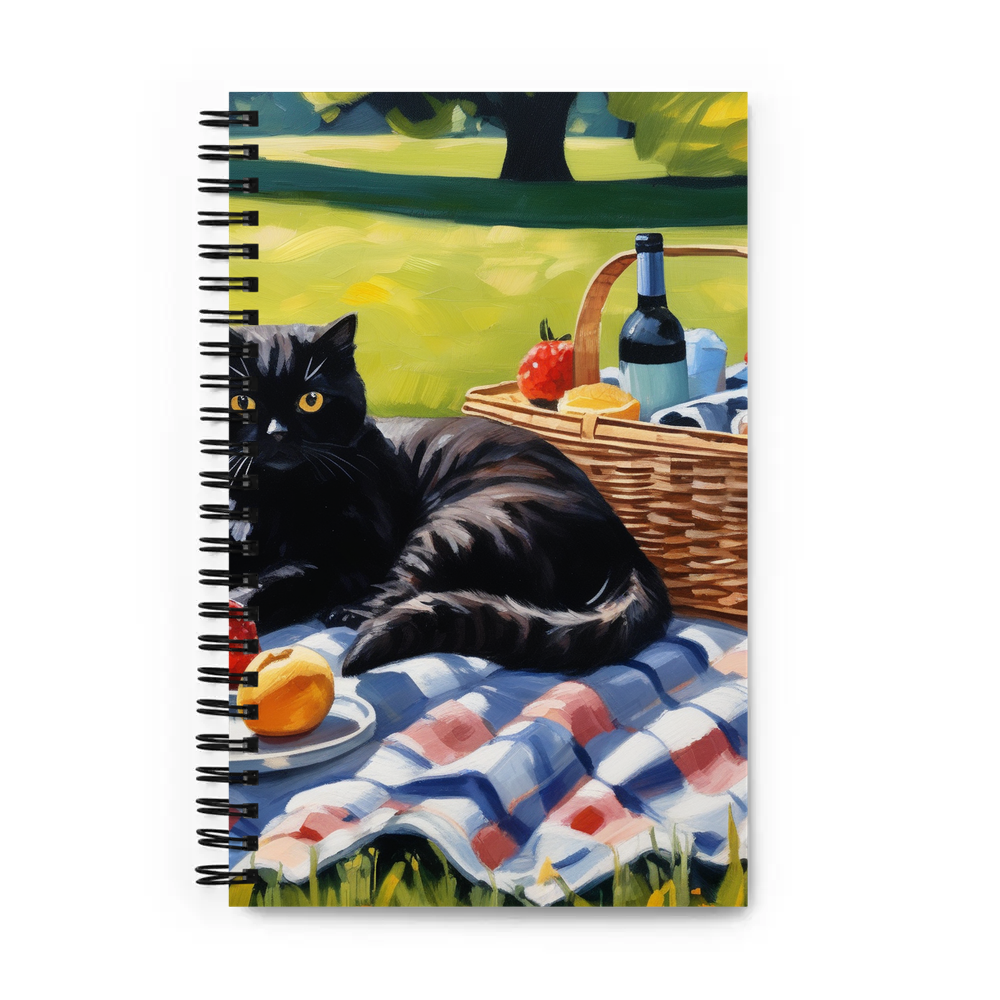 PugMug Custom Black Scottish Fold Cat Spiral Notebook