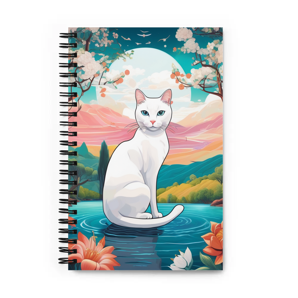 PugMug Custom White Companion Cat Spiral Notebook