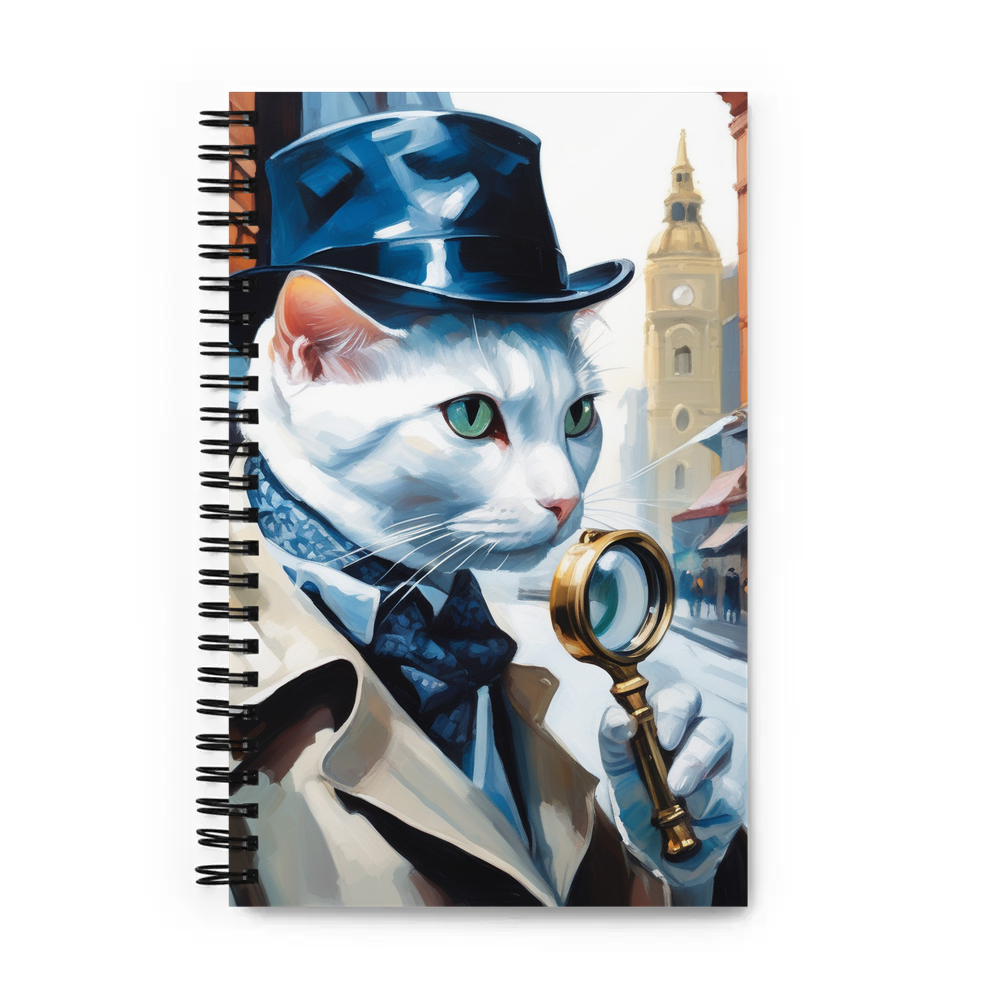 PugMug Custom White Companion Cat Spiral Notebook