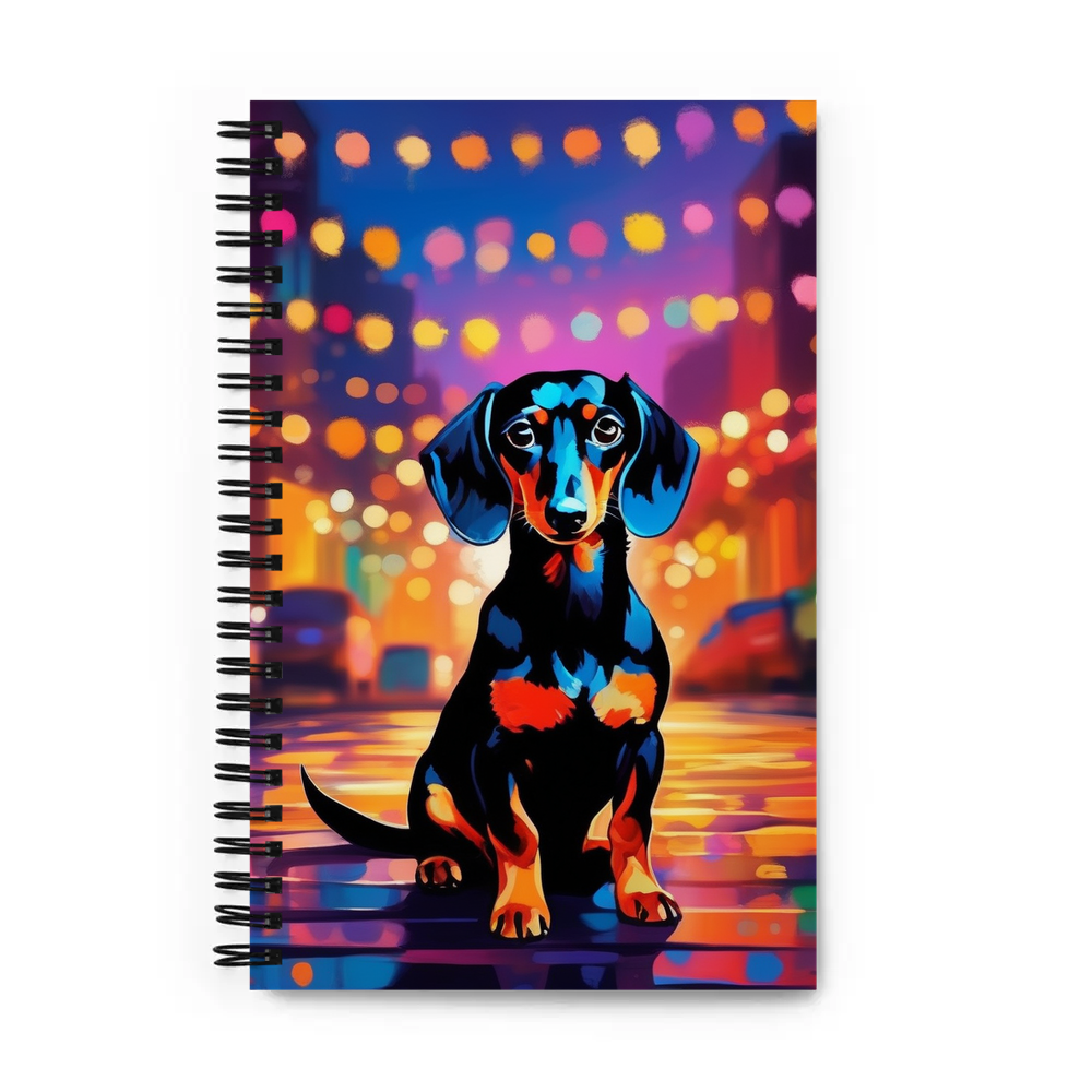 PugMug Custom Black Dachshund Spiral Notebook