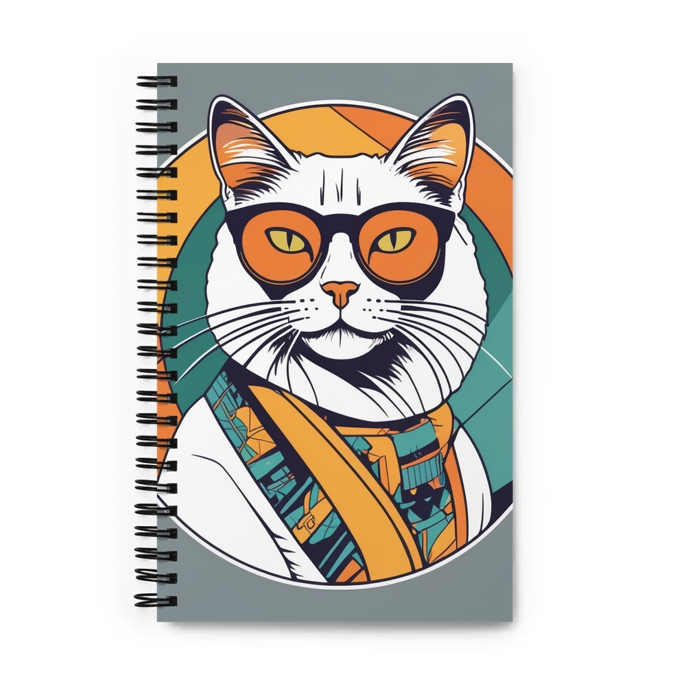 PugMug Custom White Companion Cat Spiral Notebook