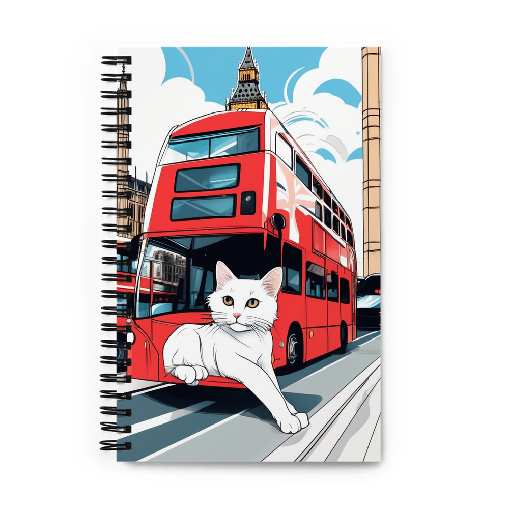 PugMug Custom White Companion Cat Spiral Notebook