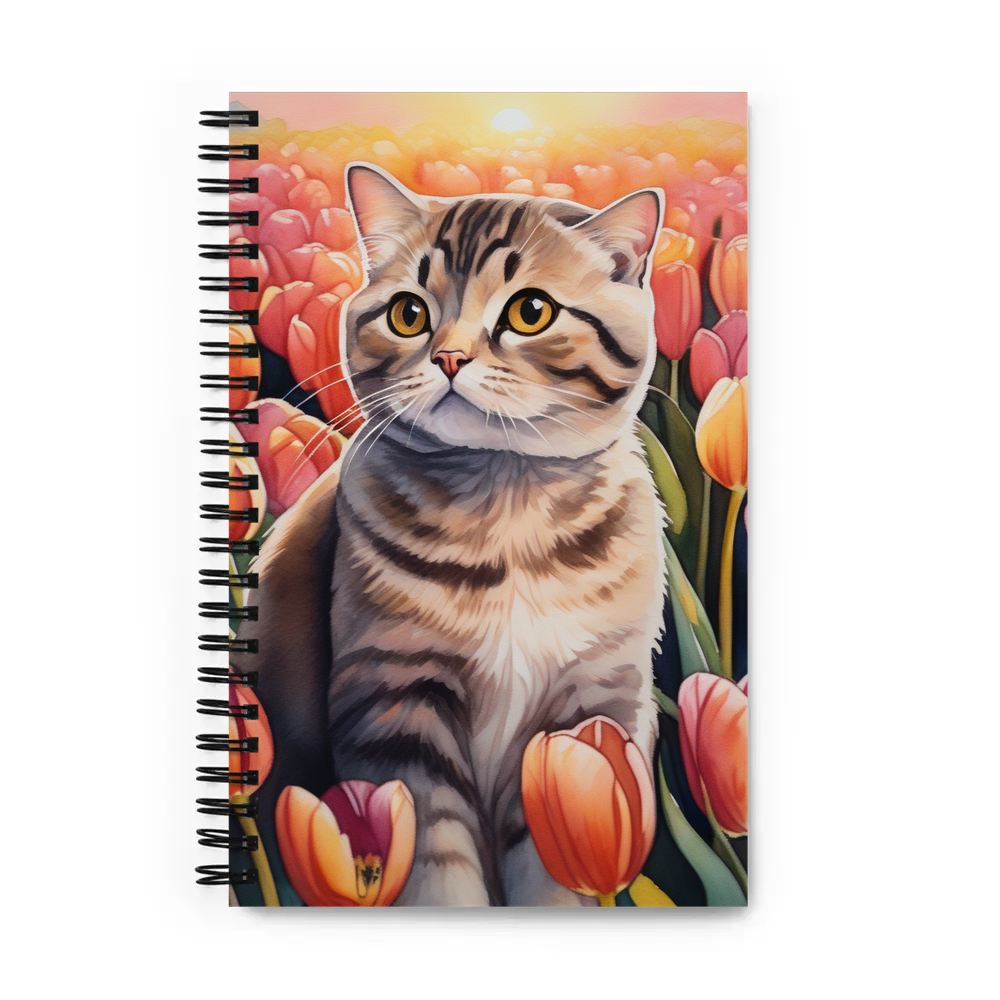 PugMug Custom Tabby Scottish Fold Cat Spiral Notebook